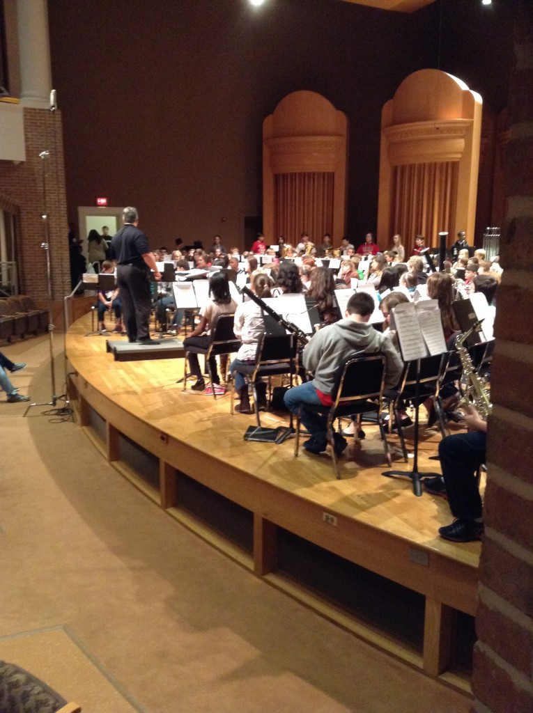 A world-class clinician sharing his talents with middle school musicians.